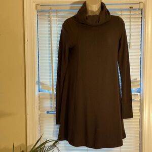 Cabi XS l/s knit swing dress polyester blend cowl neck 24-464-1